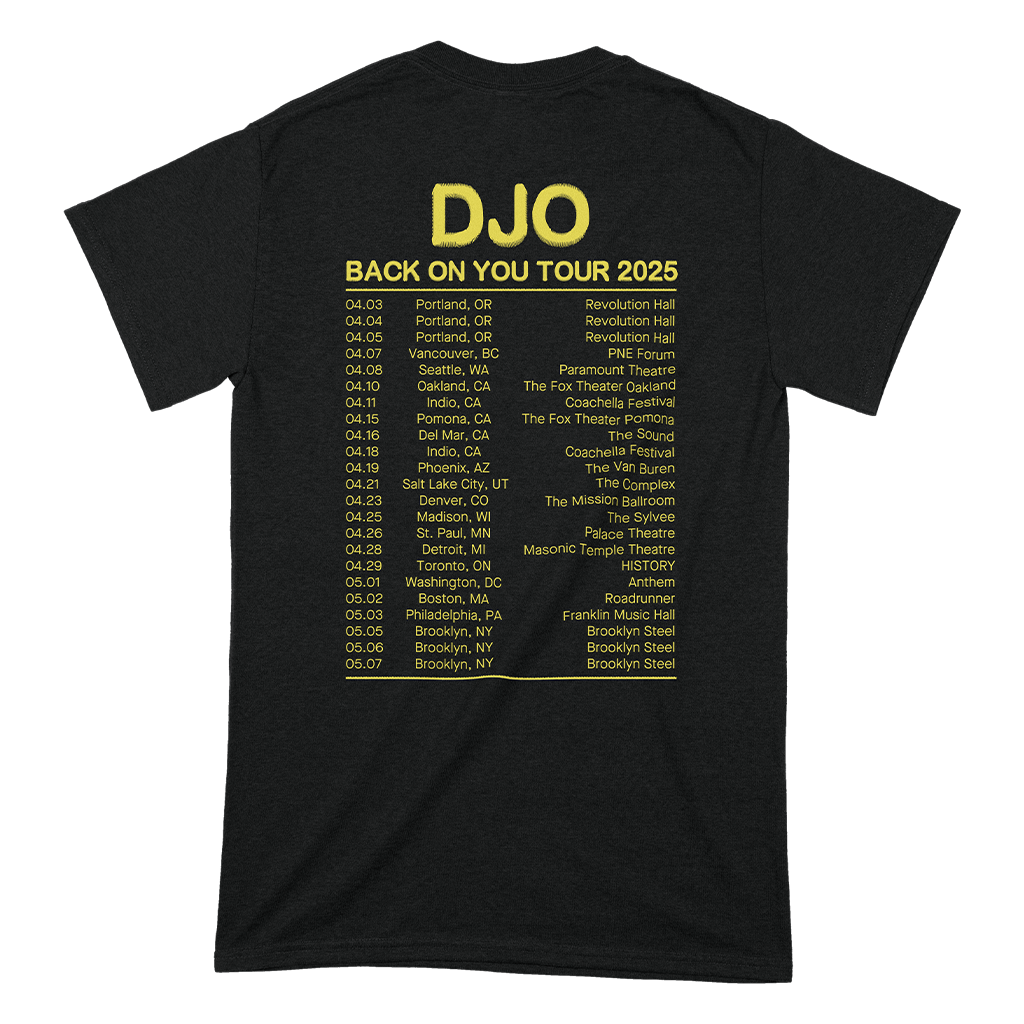 Djo The Crux 2025 N.A Tour T-Shirt - Black - Djo Store Djo The Crux 2025 N.A Tour T-Shirt - Black - Djo Store